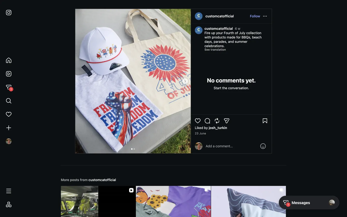 Exemple du catalogue CustomCat
