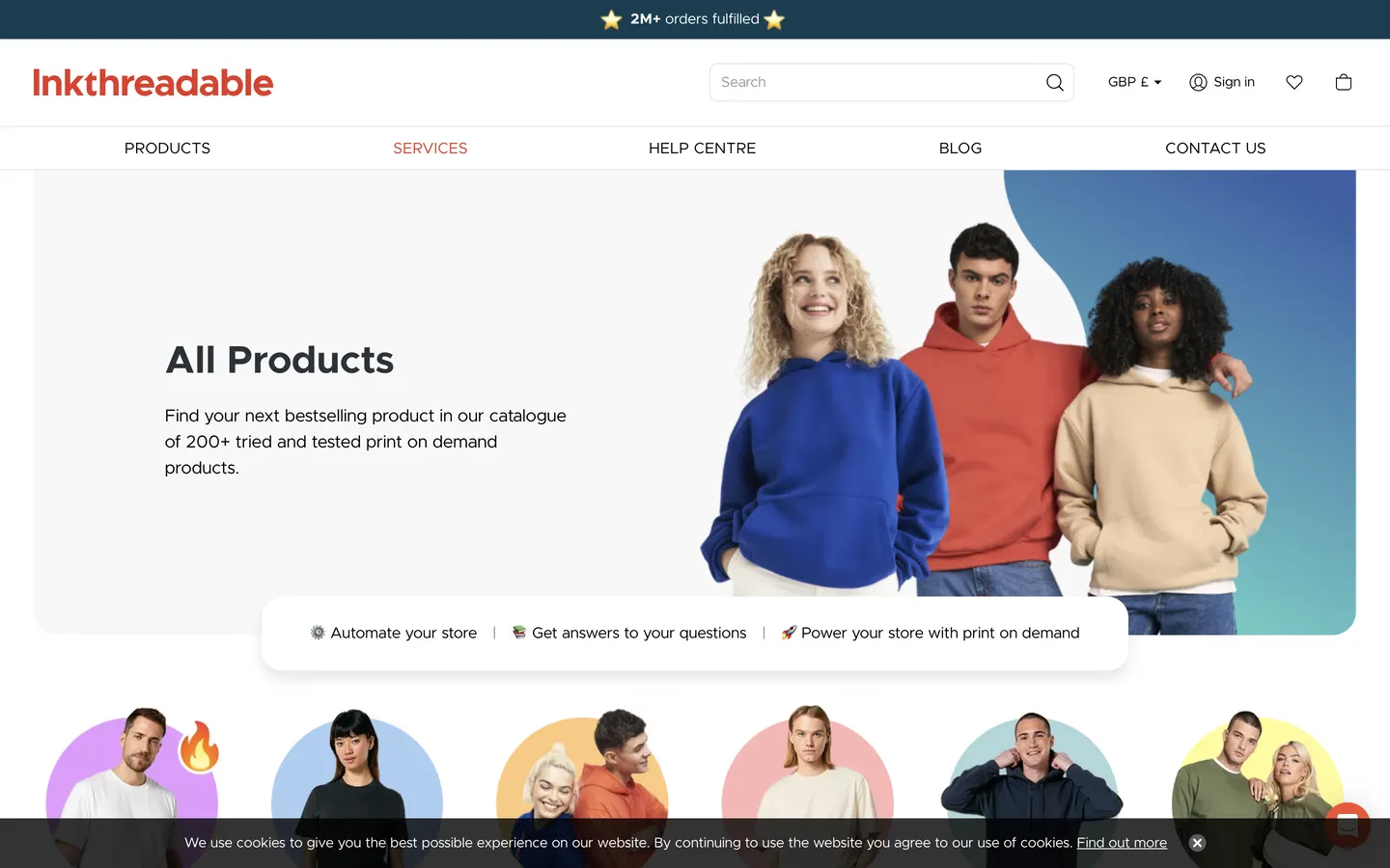 Exemple du catalogue Inkthreadable