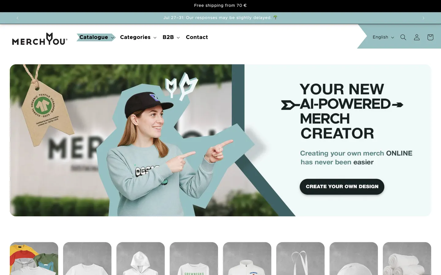 Exemple du catalogue MerchYou