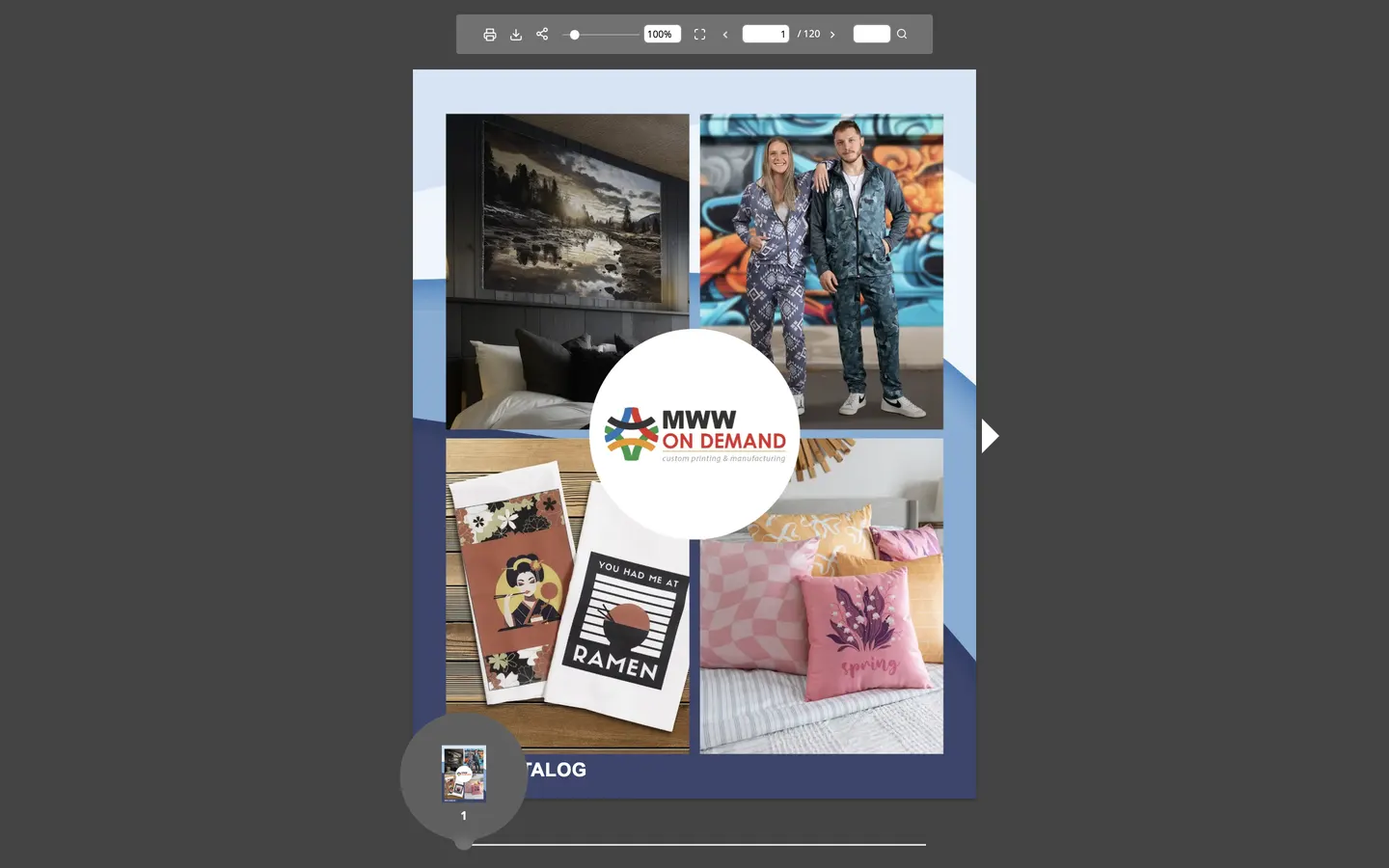 Exemple du catalogue MWW On Demand