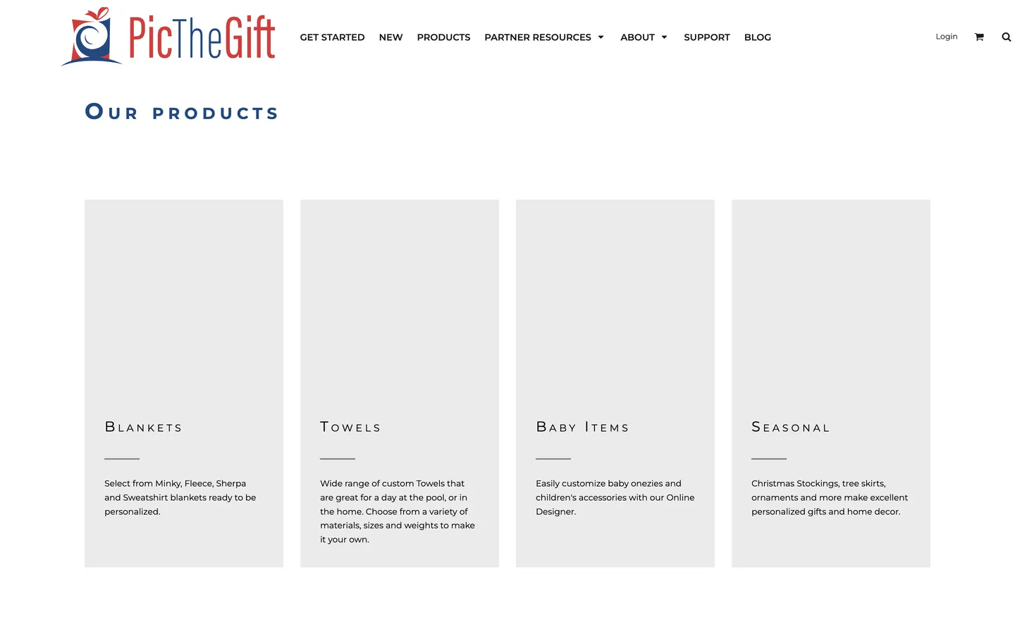 Exemple du catalogue PicTheGift