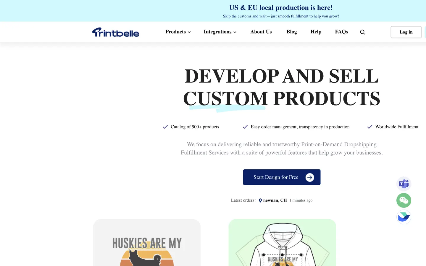 Exemple du catalogue Printbelle