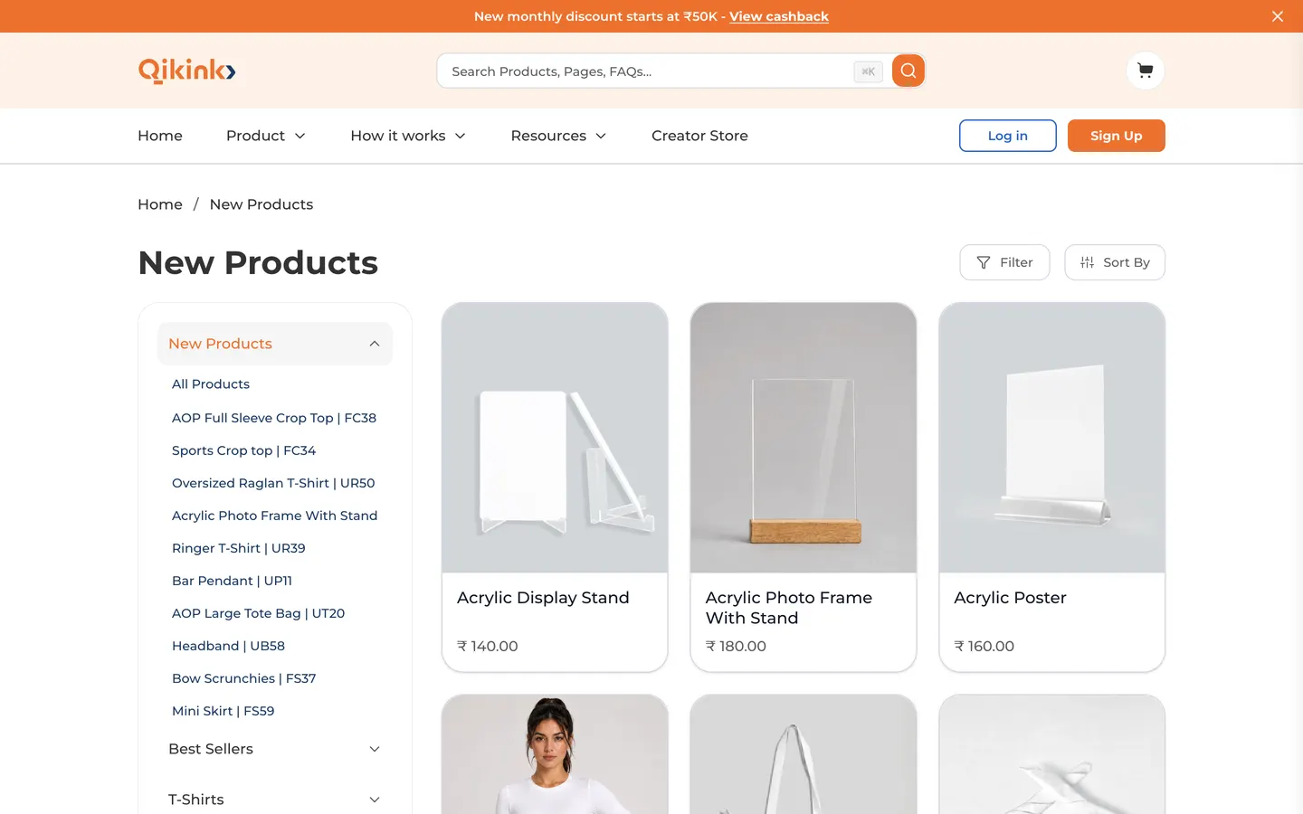 Exemple du catalogue Qikink